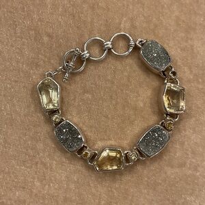 Artisan Citrine and Druzy Crystal Bracelet